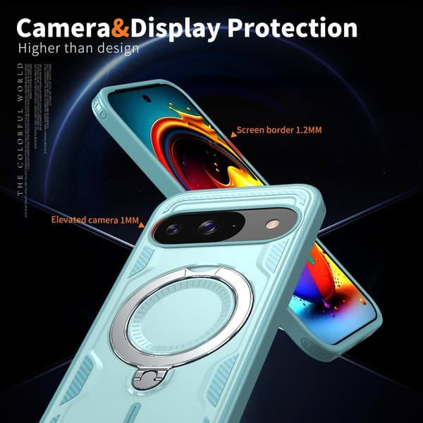 Mobilskal till Google Pixel 10/10 Pro Militärskydd Plast Kickstand - Blå