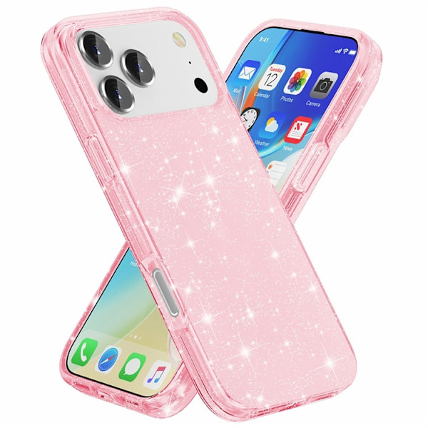 AMORUS Mobilskal till iPhone 17 Pro Max Shockproof - GlitterRosa Rosa