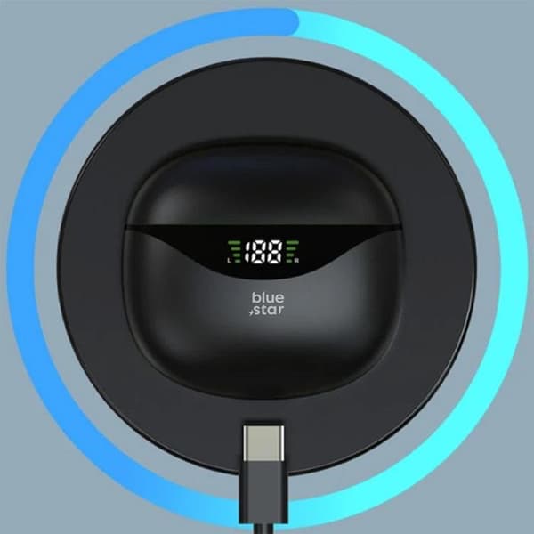 Blue Star Trådløse Øretelefoner TWS T60 - Sort Black