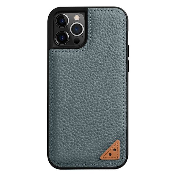 MELKCO Mobilskal för iPhone 13 Pro Äkta läder + Mikrofiber + PC Blå