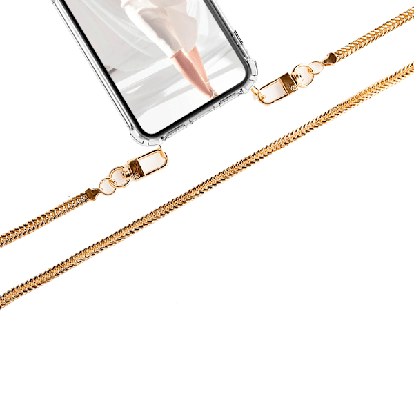 Boom iPhone 11 skal med mobilhalsband- Chain Gold Chain Gold