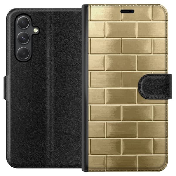 Plånboksfodral till Samsung Galaxy A35 med Gyllene Murstenar