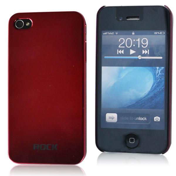 Rock Titanium suojakuori iPhone 4:lle (punainen) + näytönsuoja Red