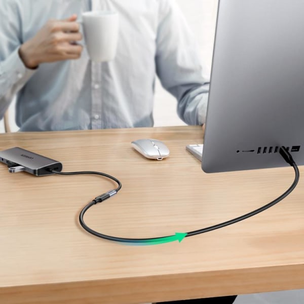 Ugreen Förlängning Kabel USB-C Hane Till USB-C Hona 100W 1m - Sv