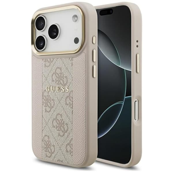 Guess Mobilskal till iPhone 17 Pro Magsafe 4G Stripe - Rosa Rosa