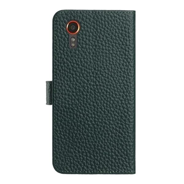 Galaxy XCover 7 Plånboksfodral Äkta Läder Litchi - Grön Grön