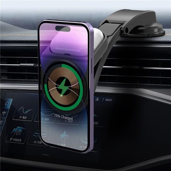 Kojelaudan puhelinteline 15 W 2IN1 - Musta Black