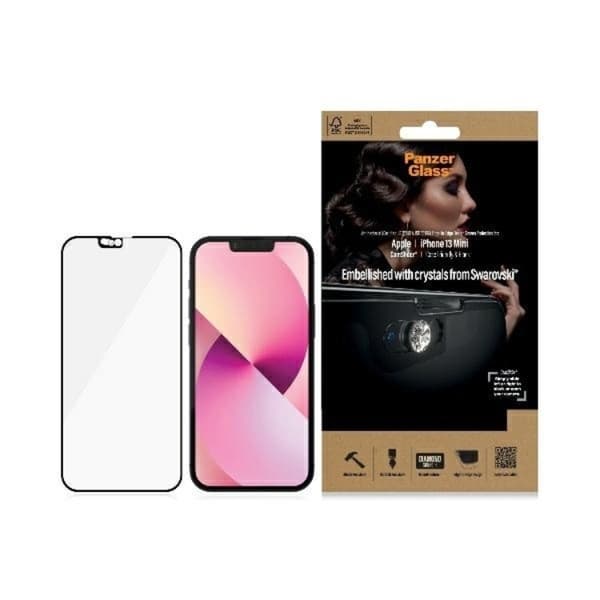 PanzerGlass iPhone 13 Mini Härdat Glas Skärmskydd Microfracture Svart