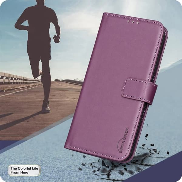 BINFEN Samsung Galaxy S26 Pro Plånboksfodral Folio Flip Konstläder - Mörklila