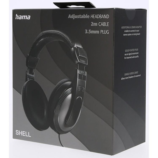 Hama Hörlurar Shell Over-Ear Threaded - Svart Svart