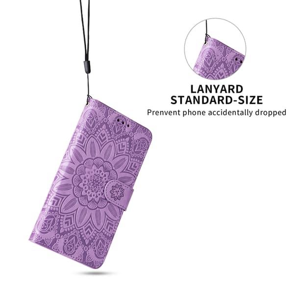 Galaxy S26/S26 Pro Plånboksfodral Sunflower Imprint Konstläder - Lila Lila