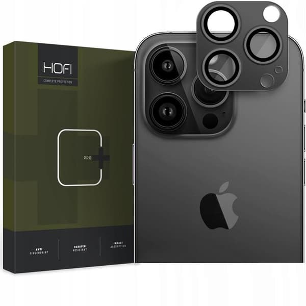 Hofi iPhone 15 Pro Max/15 Pro Kameralinseglas i Hærdet Glas - Sort Black
