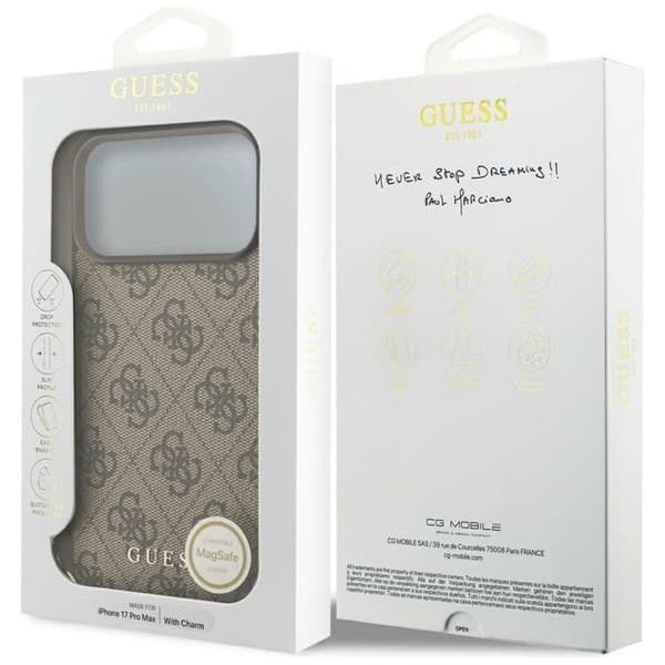 Guess Mobilskal till iPhone 17 Pro Max MagSafe 4G Charms Collection - Brun Brun