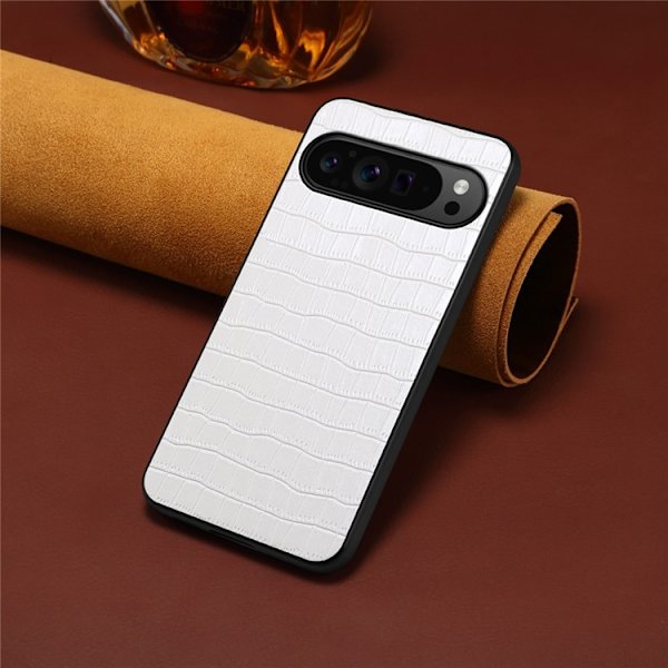Mobilskal till Google Pixel 10/10 Pro Crocodile Texture - Vit Vit