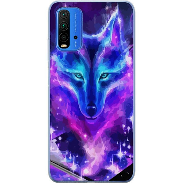 Telefontaske til Xiaomi Redmi Note 9 4G med Neon Wolf