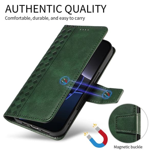 Samsung Galaxy S26 / S26 Pro Ställ Plånboksfodral Konstläder - Grön