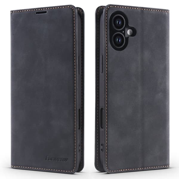 FORWENW iPhone 17 Plånboksfodral Konstläder - Svart