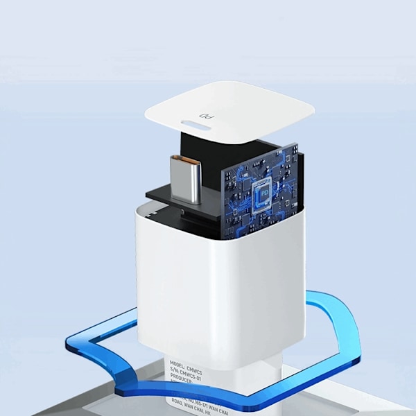 Wozinsky Väggladdare USB-C PD 20W - Vit Vit
