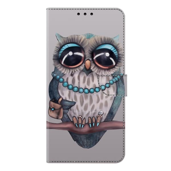 Samsung Galaxy S26 Plånboksfodral Fällbart Ställ Konstläder Mönster - Uggla