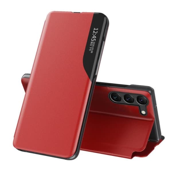Galaxy S23 Plus -kotelo Eco-Leather View - Punainen Röd