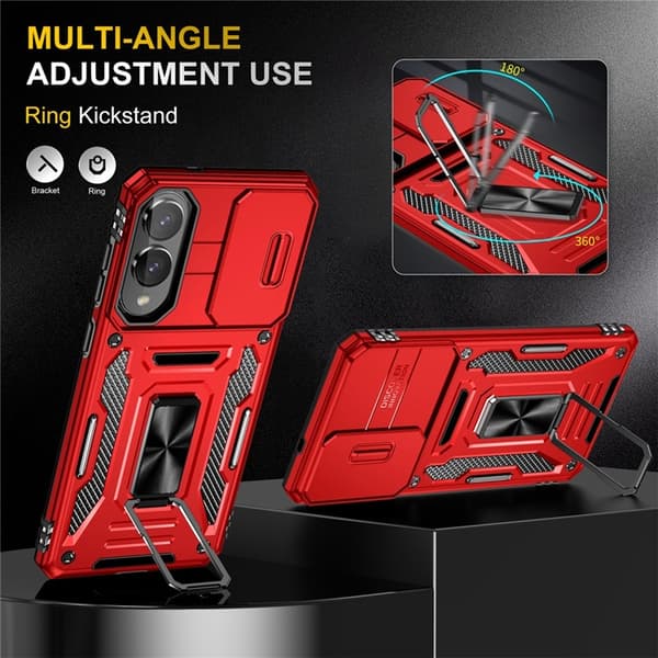 Mobilskal till Galaxy S25 Edge Kickstand Slide - Röd Röd