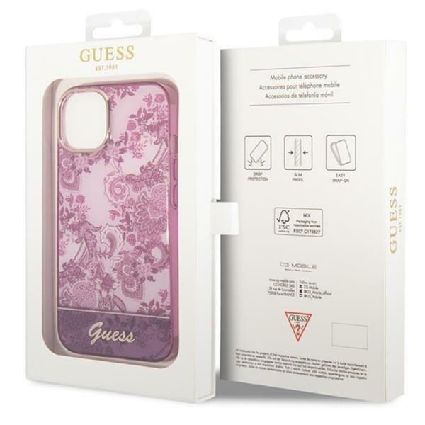 GUESS iPhone 14 Plus Skal Porcelain Collection - Fuschia