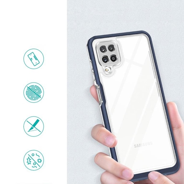 Galaxy A22 4G Skal Clear 3in1 - Blå
