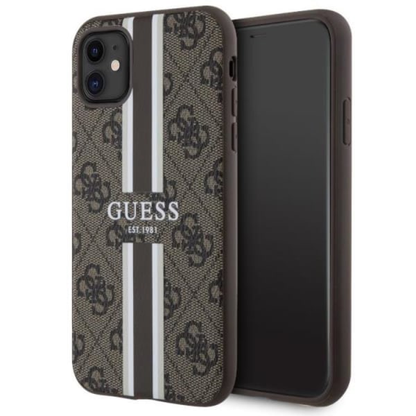 Guess iPhone 11/XR Mobilskal MagSafe 4G Printed Stripes - Brun