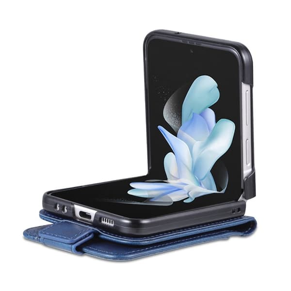 AZNS Samsung Galaxy Z Flip7 FE Plånboksfodral Card Holder Konstläder - Blå