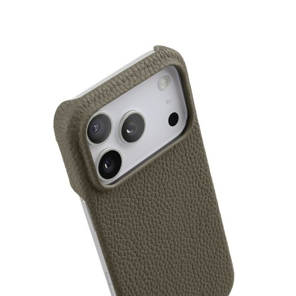 MELKCO Mobilskal till iPhone 17 Pro Max Äkta Läder PC Grå