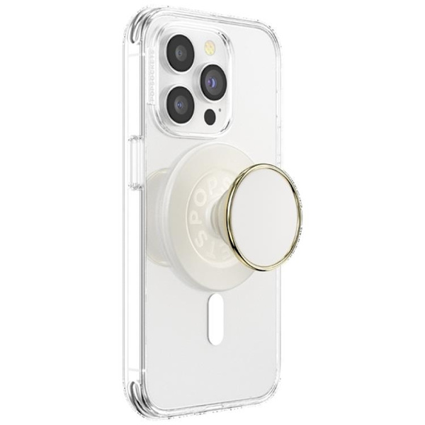 Popsocket MagSafe Grip Round Luxe kokoscreme emalje Beige