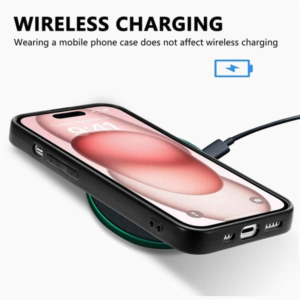 Mobilskal till iPhone 17 Carbon Fiber PU Läder - Grön Grön