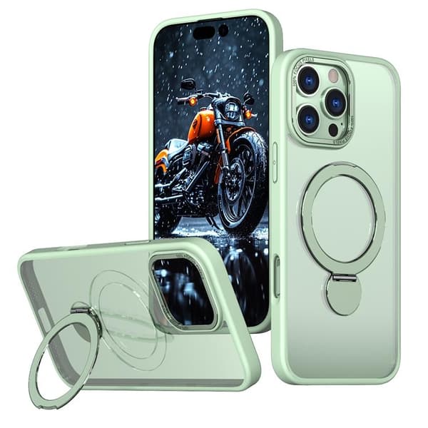 Mobilskal till iPhone 14 Pro Max MagSafe Rotating Kickstand - Avocado Grön Grön