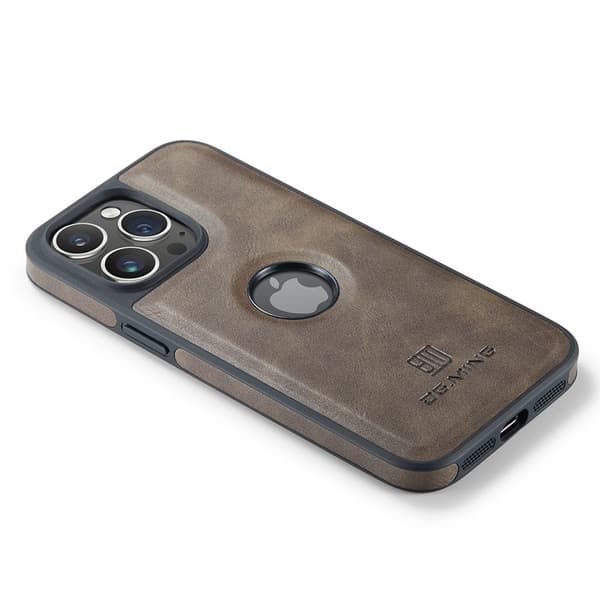 DG.MING Mobilskal till iPhone 13 Pro Logo View Anti-Fall Brun
