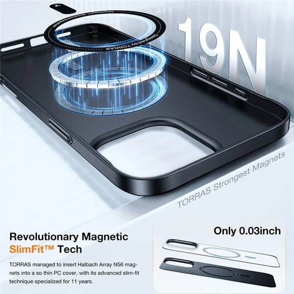 TORRAS Mobilskal till iPhone 16 Pro Max Magsafe Shockproof - Svart
