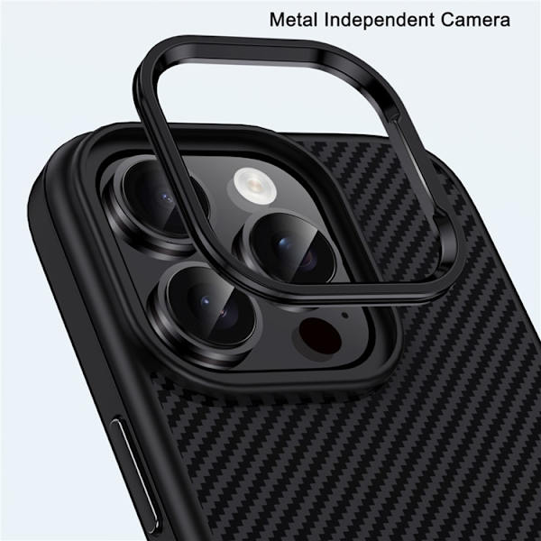 IPAKY Mobilskal till iPhone 16 Pro Max Carbon Fiber - Grå Grå
