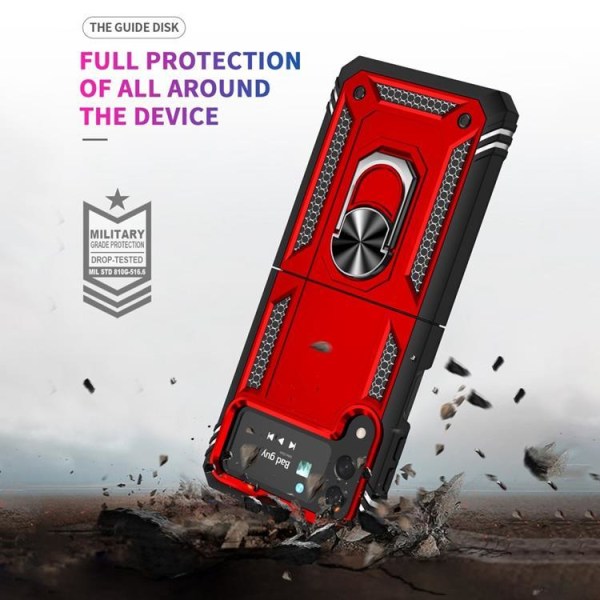 Galaxy Z Flip 4 Cover Ring Holder Kickstand - Rød