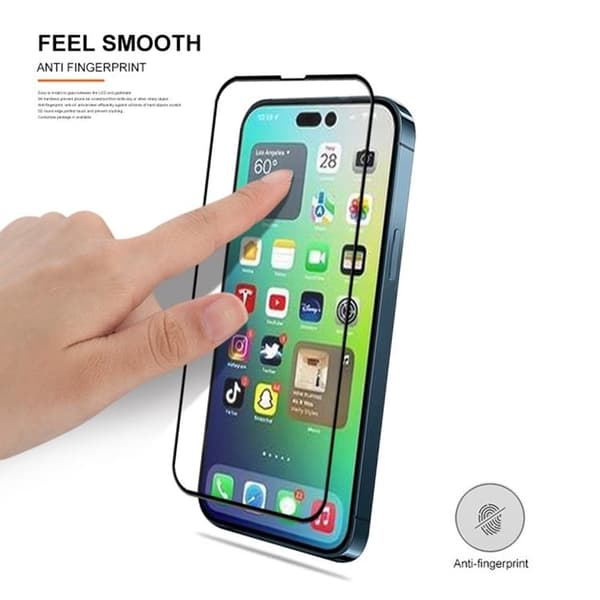MOCOLO iPhone 14 Pro Max Härdat Glas Skärmskydd Full Glue HD - Svart Black