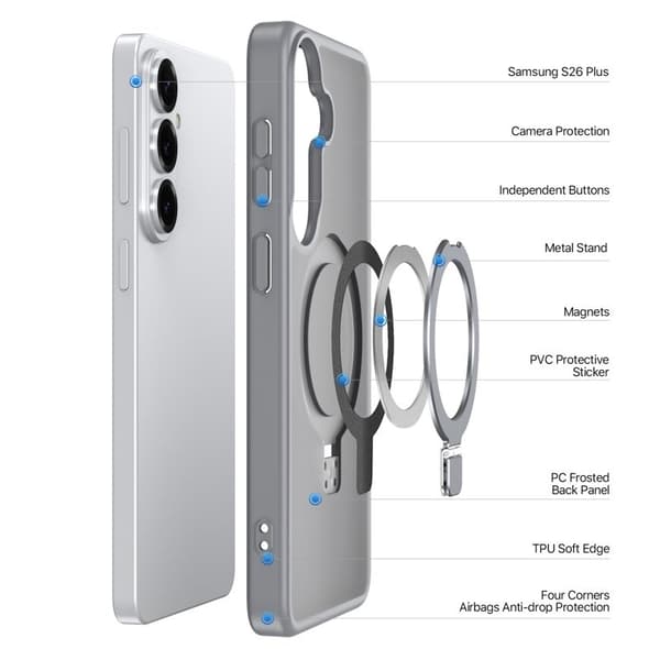 DUX DUCIS Mobilskal till Samsung Galaxy S26+ PC TPU Matt Skydd - Grå