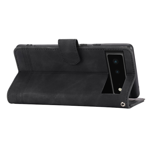 DIERFENG DF-03 Plånboksfodral för Google Pixel 6 Konstläder - Svart