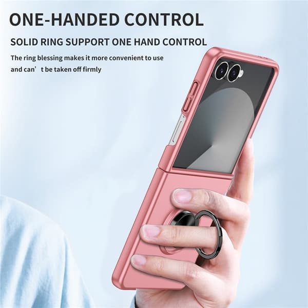 Mobilskal till Galaxy Z Flip 7 5G Rotatable Ring Kickstand - Rosa Rosa