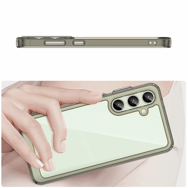 Mobilskal till Galaxy S24 FE Outer Space med Ram - Clear Svart Transparent
