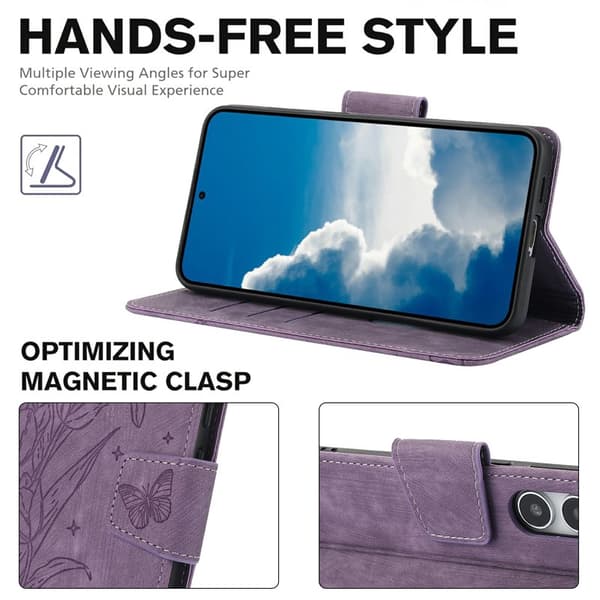 Plånboksfodral för Samsung Galaxy S26 Plus Konstläder - Lila