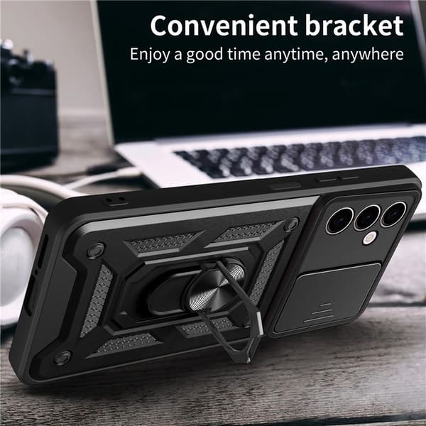 Galaxy A24 4G Mobilcover Ringholder Kickstand - Sort Black