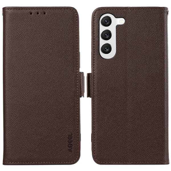 ABEEL Samsung Galaxy S23+ Plånboksfodral Konstläder RFID-Skydd - Brun