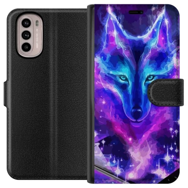 Pung etui til Motorola Moto G41 med Neon Ulv