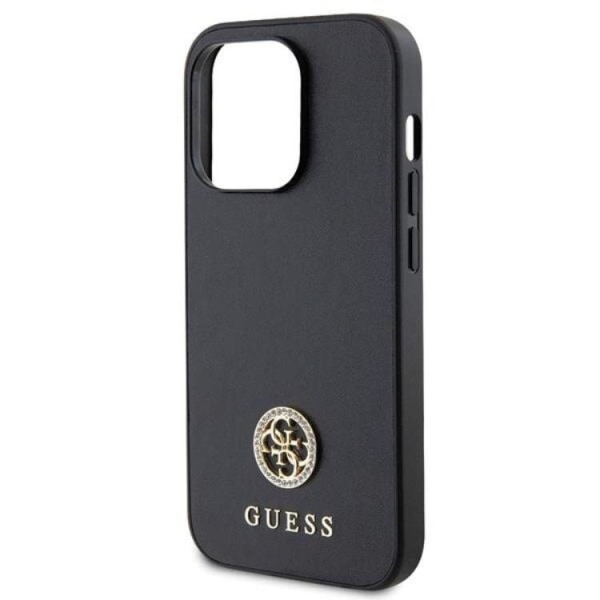 Guess iPhone 15 Pro Max Mobilskal Strass Metal Logo - Sort