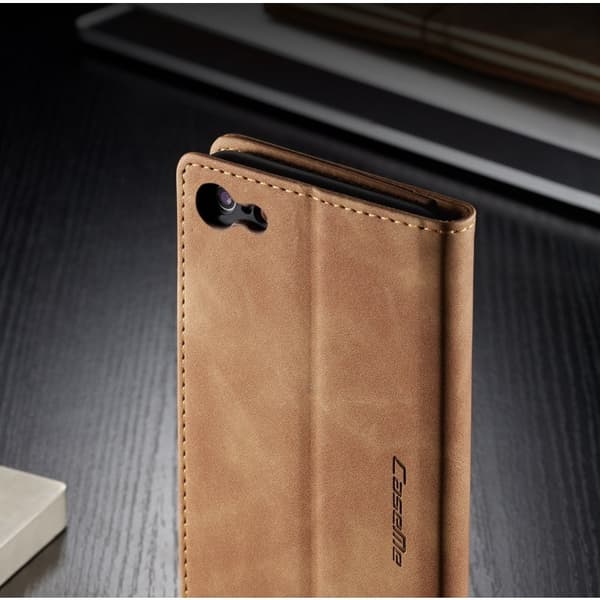 CASEME 013 Series Plånboksfodral i Konstläder för iPhone 6s - Khaki