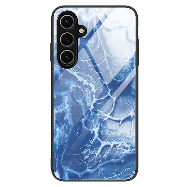 Mobilskal för Samsung Galaxy S26 Marmor mönster Härdat glas + PC + TPU - Grå
