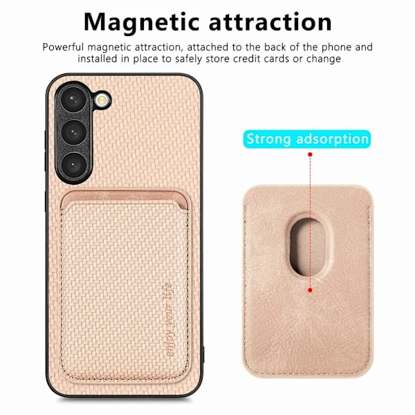 Galaxy S23 Mobilskal Korthållare Detachable - Rosé